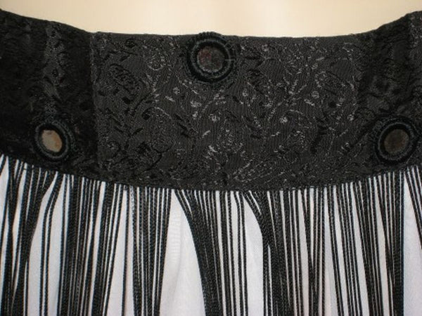 Black Tribal Belly Dance Fringe Hip Wrap Belt Scarf with Mirrors