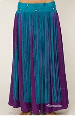 Turquoise Tribal Belly Dance Fringe Hip Wrap Belt Scarf with Mirrors