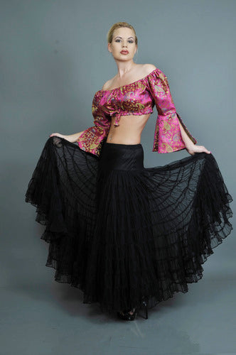 Black Mesh Multi Layer Belly Dance Skirt