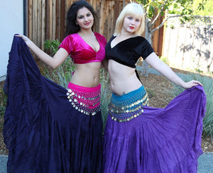 Solid Color 25 Yard Gypsy Tribal Cotton Belly Dance Skirt