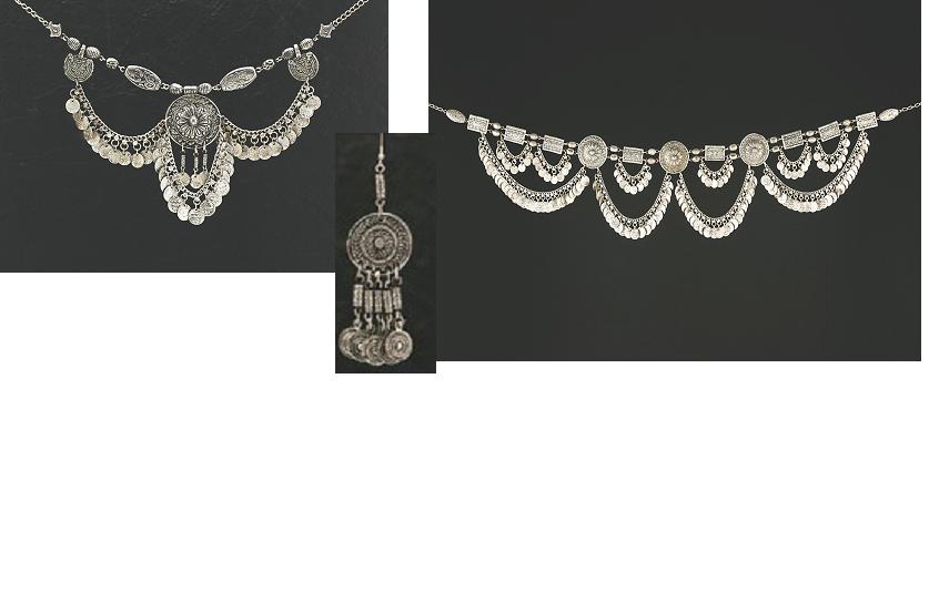 Silver Antique Style Set (Belt, Necklace and Earrings)