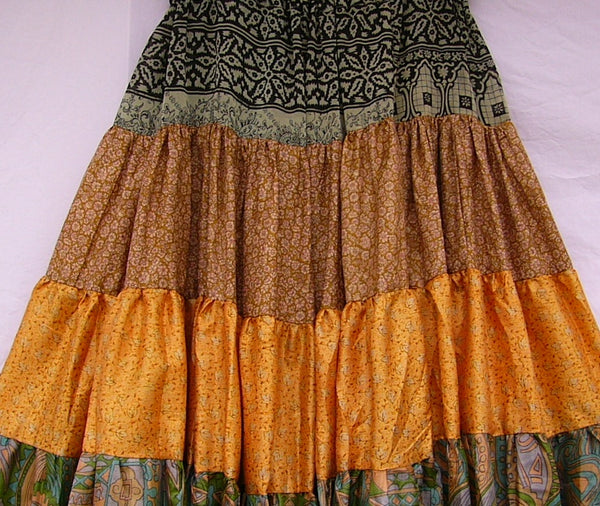 Vintage Silk Sari Skirt for Belly Dance Costume