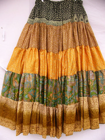 Vintage Sari Skirt Belly Dance Costume