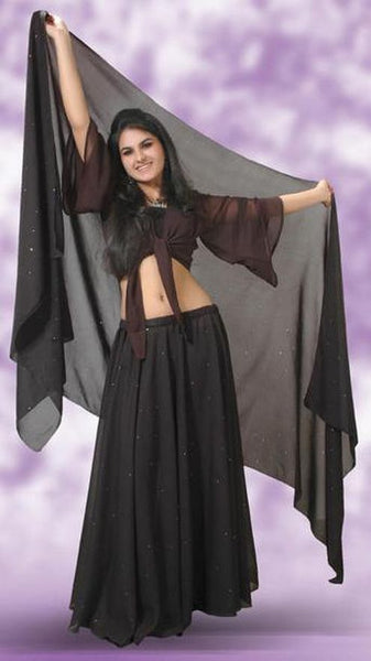 Black Chiffon Belly Dance Skirt