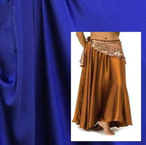 Royal Blue Satin Belly Dance Costume Skirt