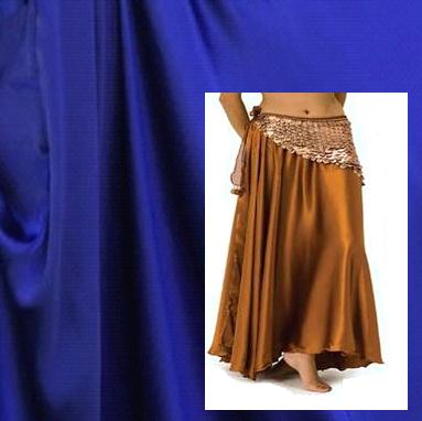 Royal Blue Satin Belly Dance Costume Skirt