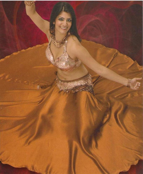 Copper Satin Belly Dance Skirt