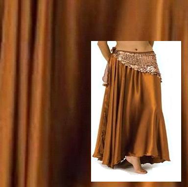 Copper Satin Belly Dance Costume Skirt