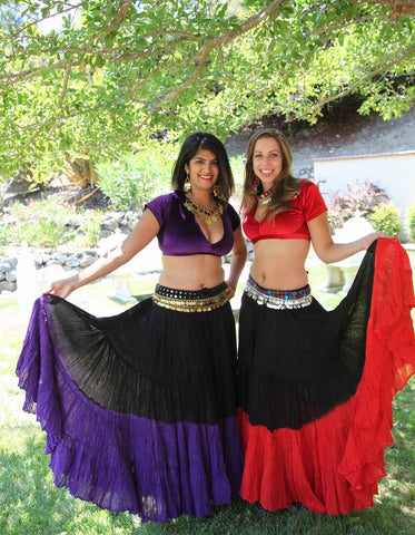 25 Yard Purple Black Tribal Gypsy Cotton Belly Dance Skirt
