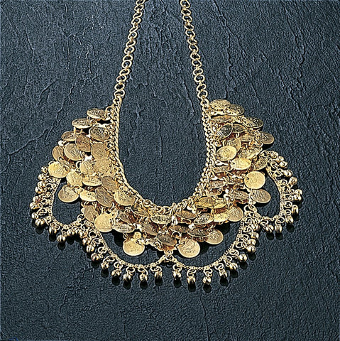 Necklace with Bells Coins Chain Loops