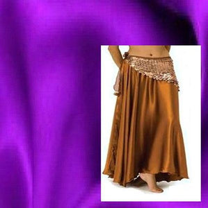 Purple Satin Belly Dance Skirt