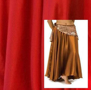 Red Satin Belly Dance Costume Skirt