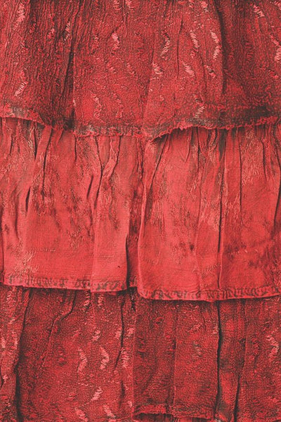 Brick Red 6 Tier Ruffle Gypsy Belly Dance Skirt