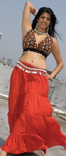 Red Seven 7 Yard Cotton Gypsy Tribal Belly Dance Skirt