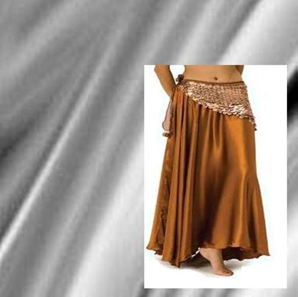 Silver Satin Belly Dance Costume Skirt