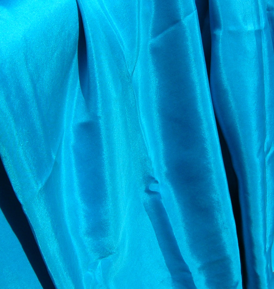 Solid Turquoise Rectangular Silk Belly Dance Veil