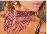 Belly Dance Costume Stretch Beaded Fringe Necklace